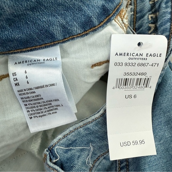 Women’s American Eagle Plaid Tiered Ruffle Denim Skirt Size 6 - Picture 12 of 16